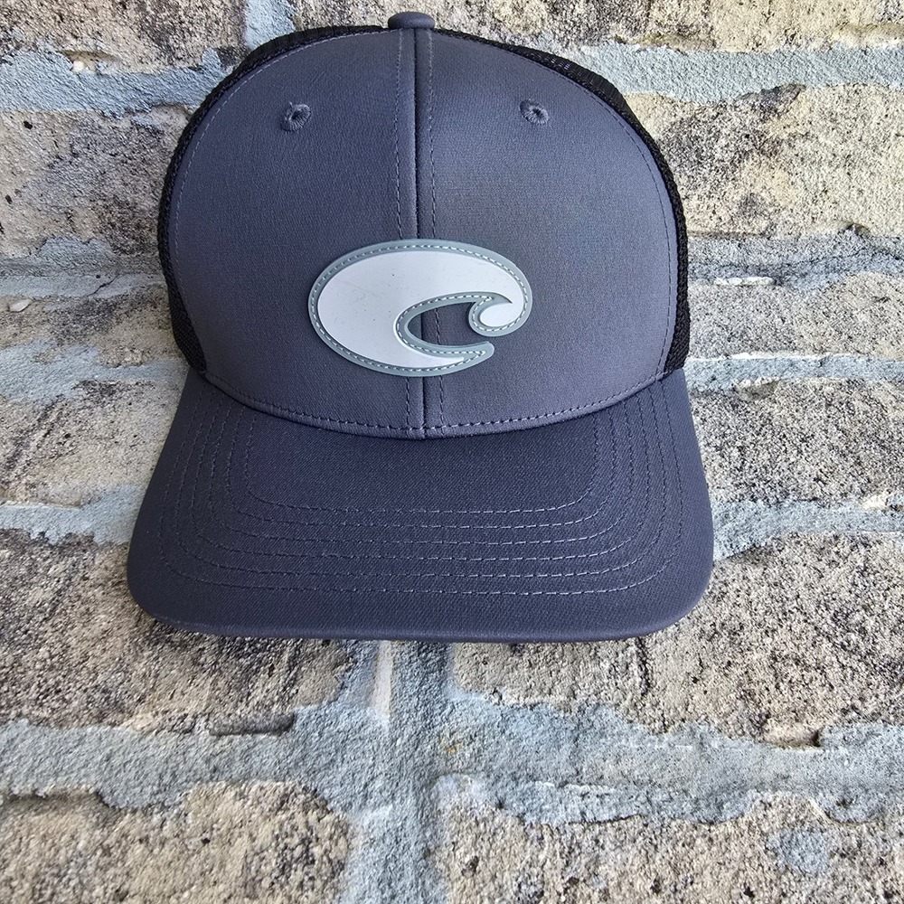 Costa Del‎ Mar Core Performance Trucker Hat Gray Black Snapback FQS900226 NEW